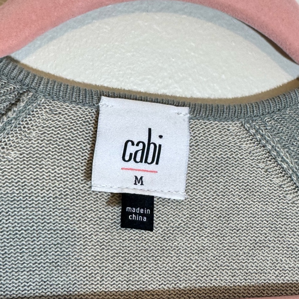 Cabi Open Front Drape Sage Green Cardigan Sweater Medium - Picture 5 of 7